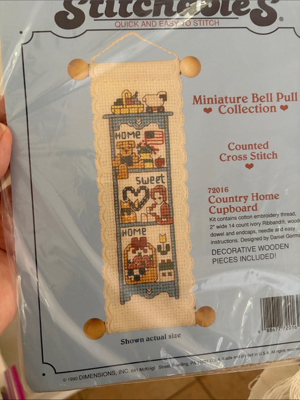 Country Home Cupboard Counted Cross Stitch Bell pull kit